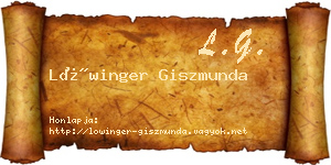 Lőwinger Giszmunda névjegykártya